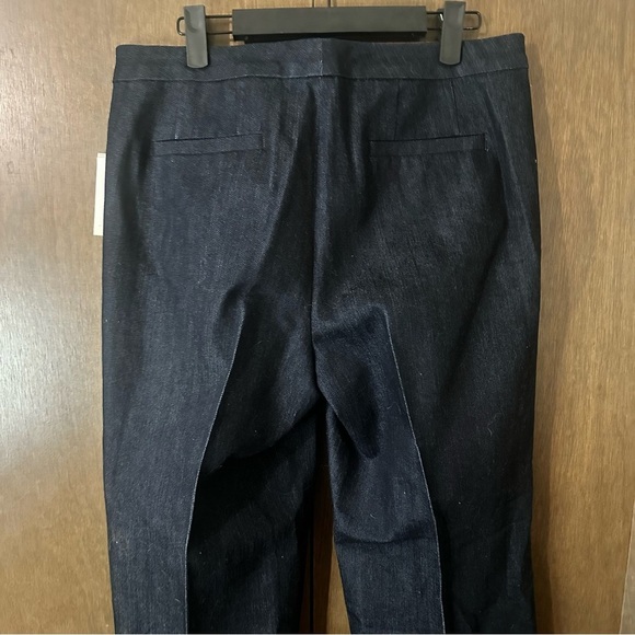 Ellen Tracy Women's Navy Indigo Denim Wide-Leg Linda Trouser Pants Sz 10 Short - Picture 5 of 12